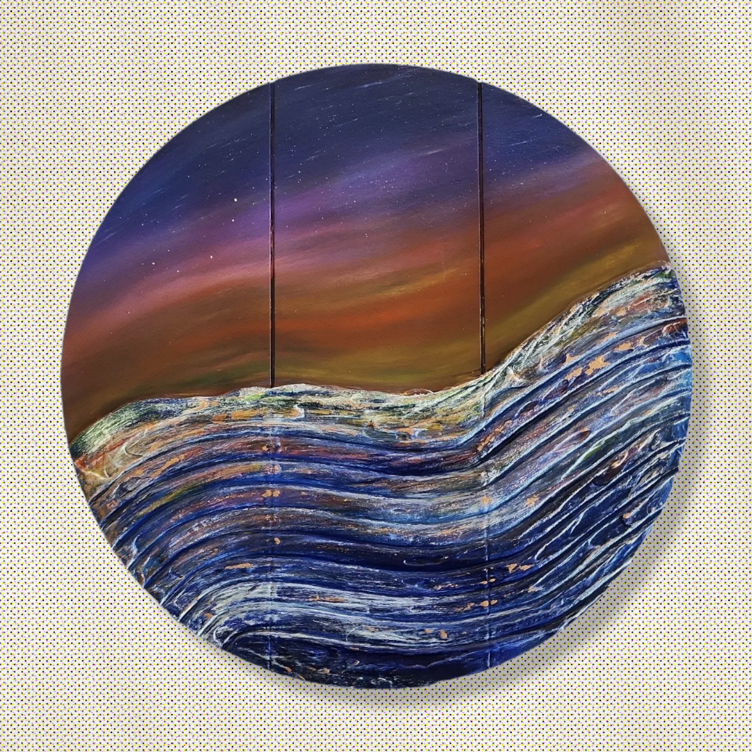 Textured Sunset Waves